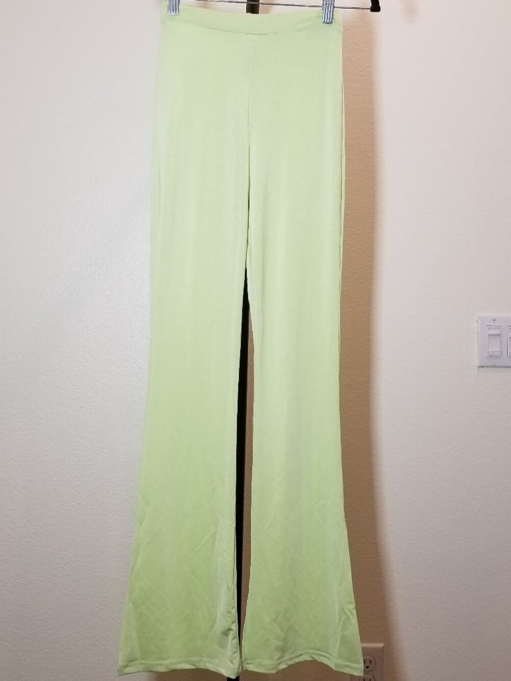 Collusion Womens Size 2R Lime Green Flared Leggings Festival Rave Hippie NWOT
